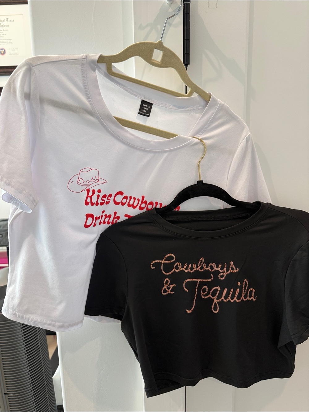TWO western crop tops with cute sayings.